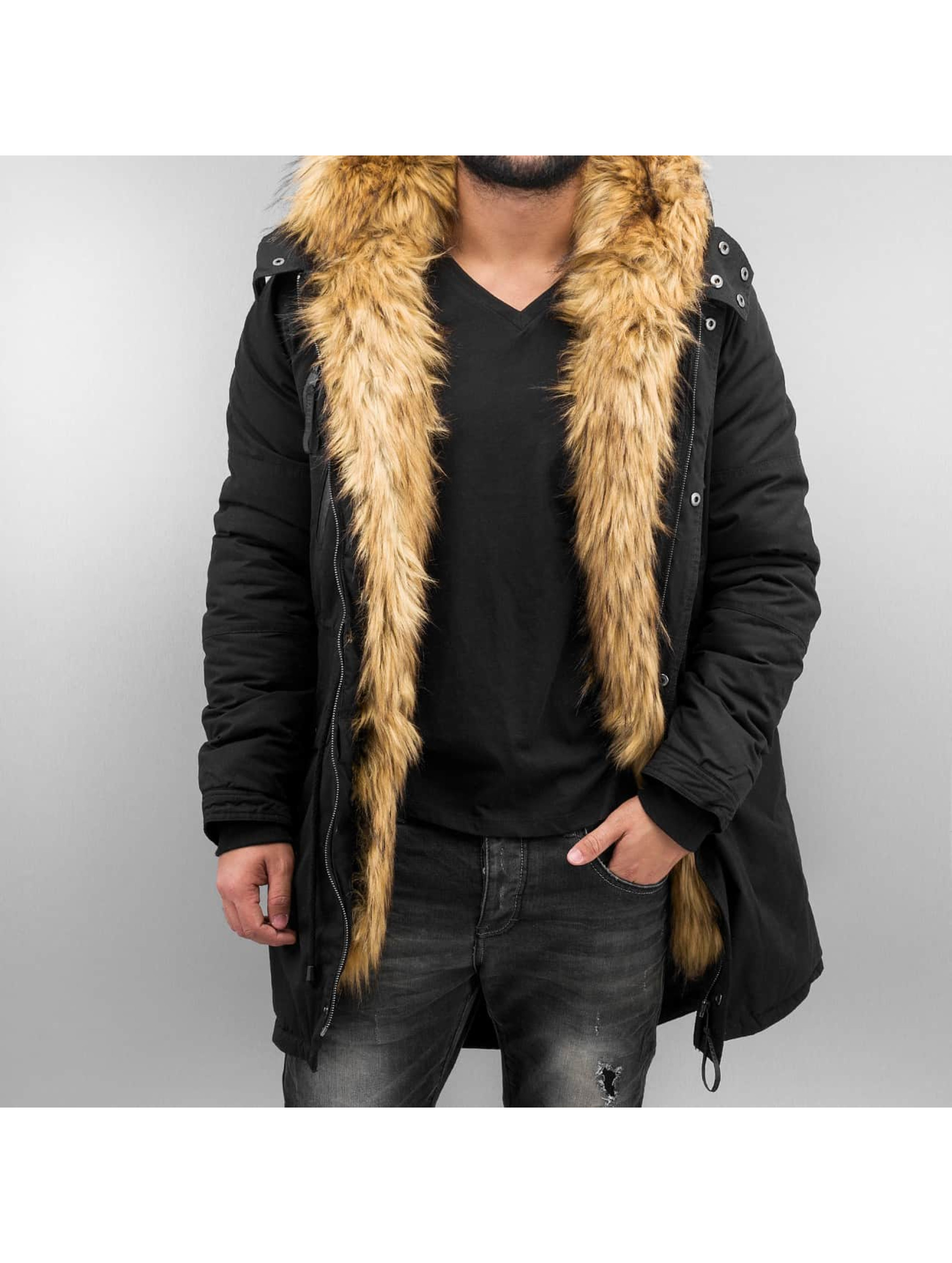 Mantel Fur in schwarz