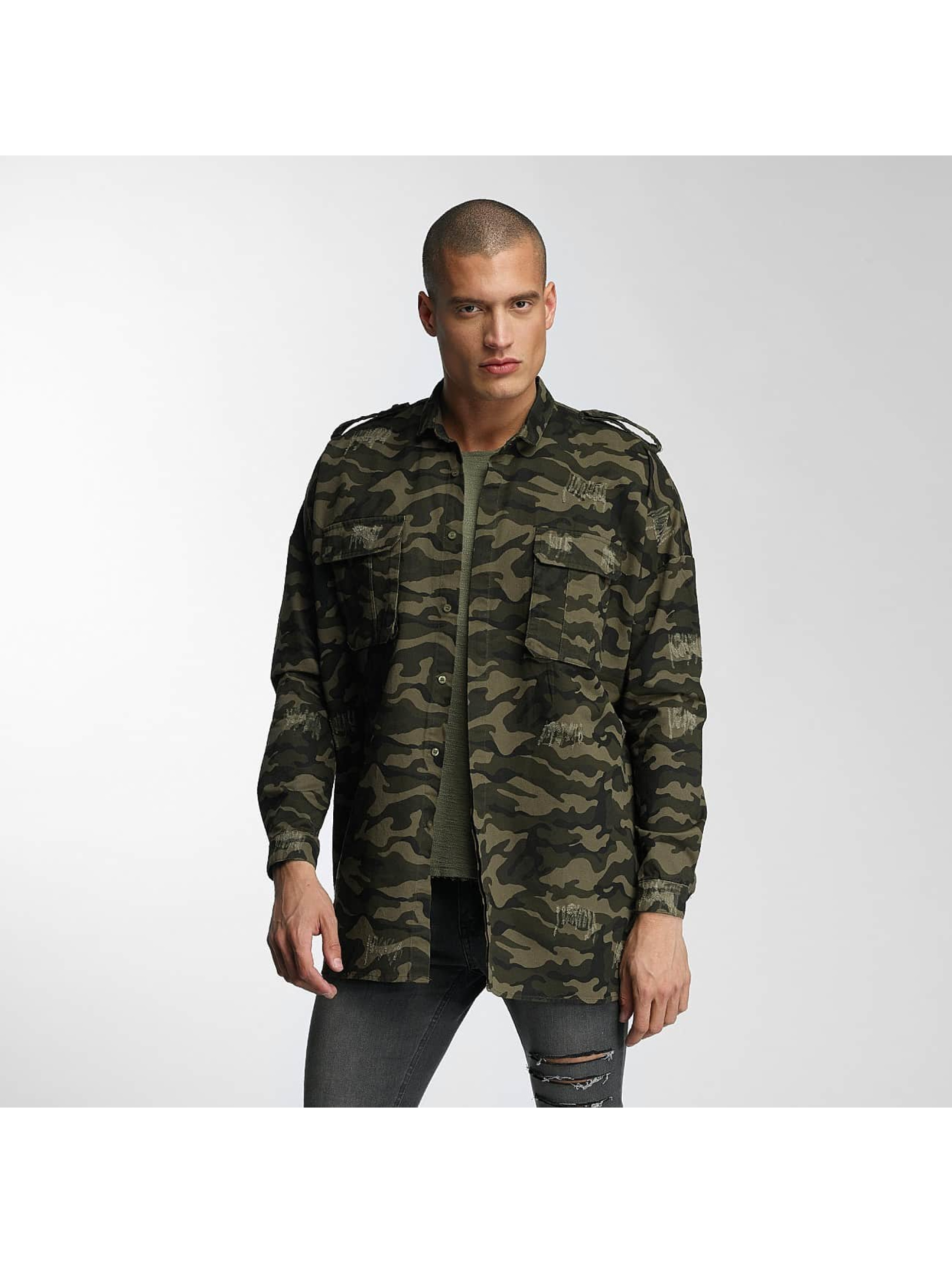  Delen Sixth June heren overhemd Oversized Destroyed - camouflage