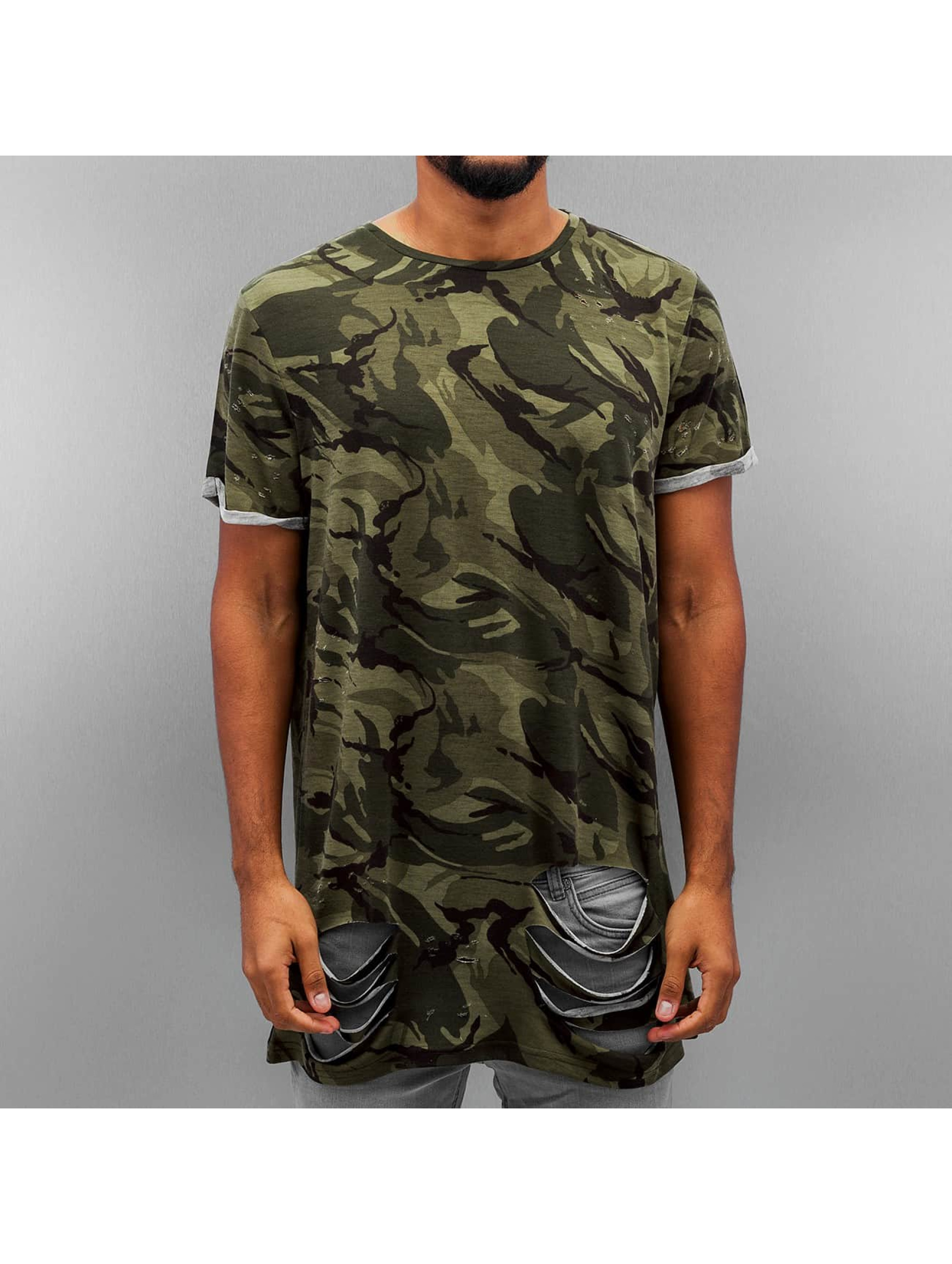 T-Shirt Oversize Destroyed in camouflage