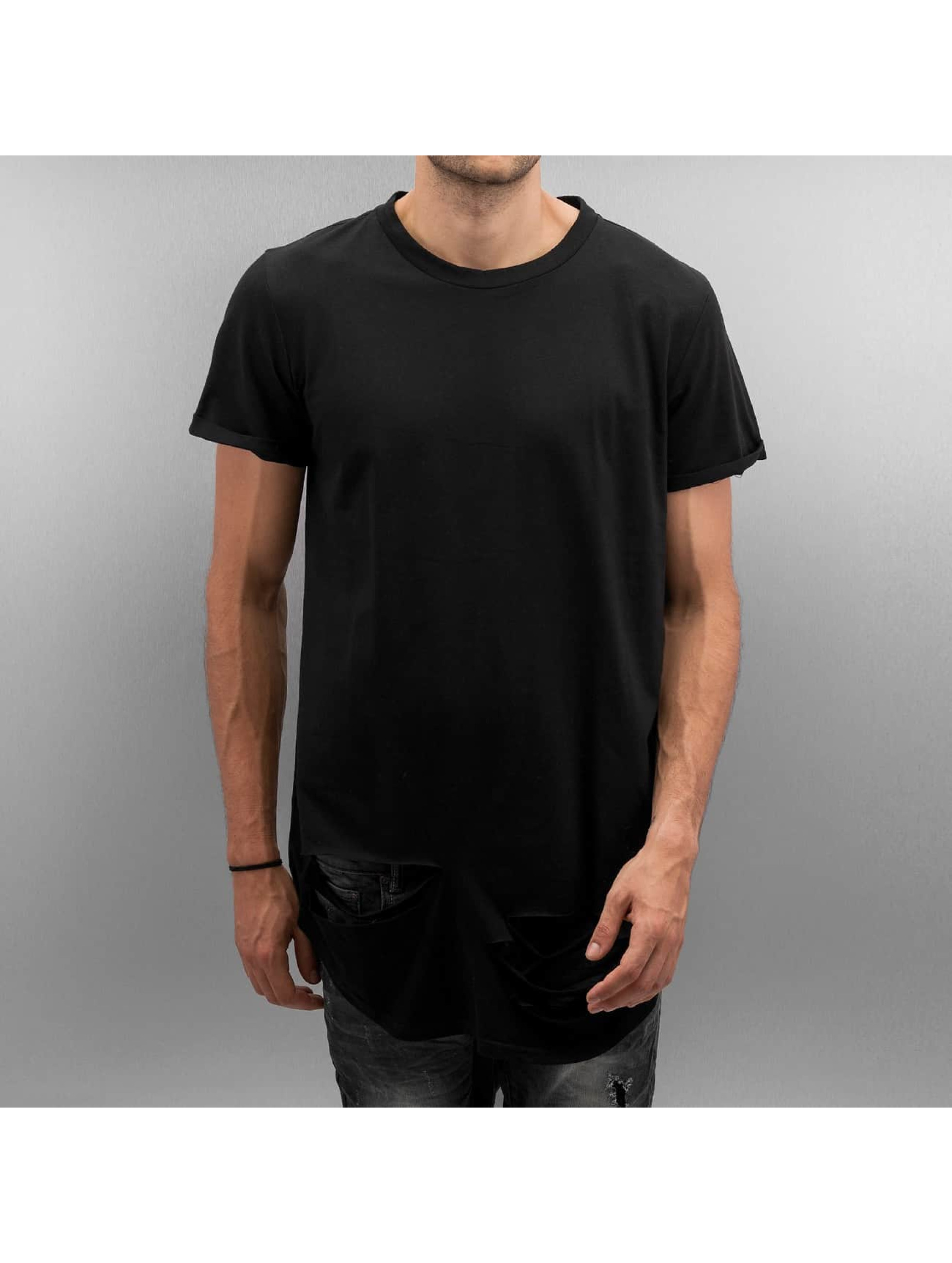 Tall Tees Destroyed Rounded Bottom in schwarz