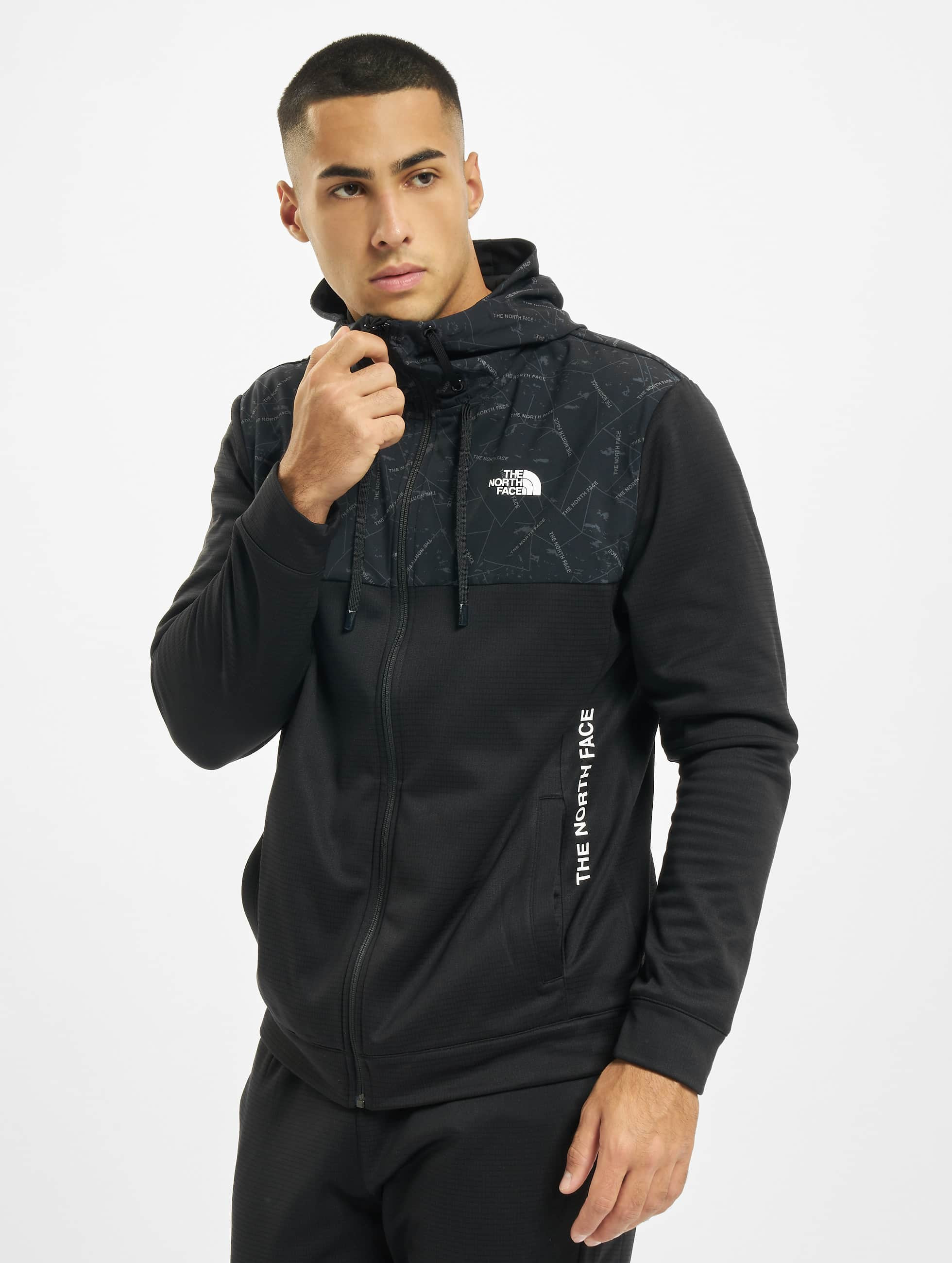 the north face train n logo full zip hooded jacket