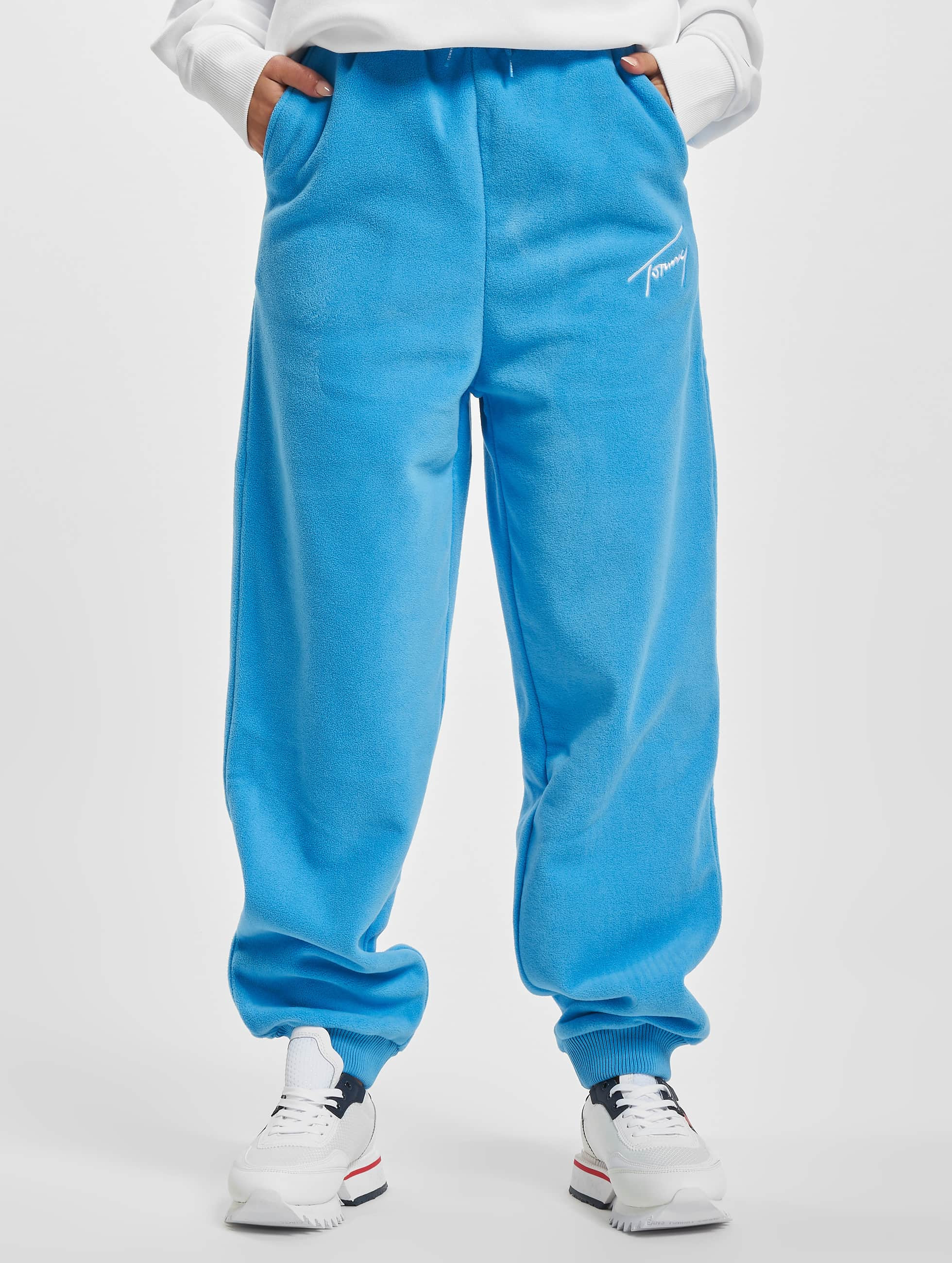 Tommy Jeans broek / joggingbroek Signature Fleece in blauw 982638