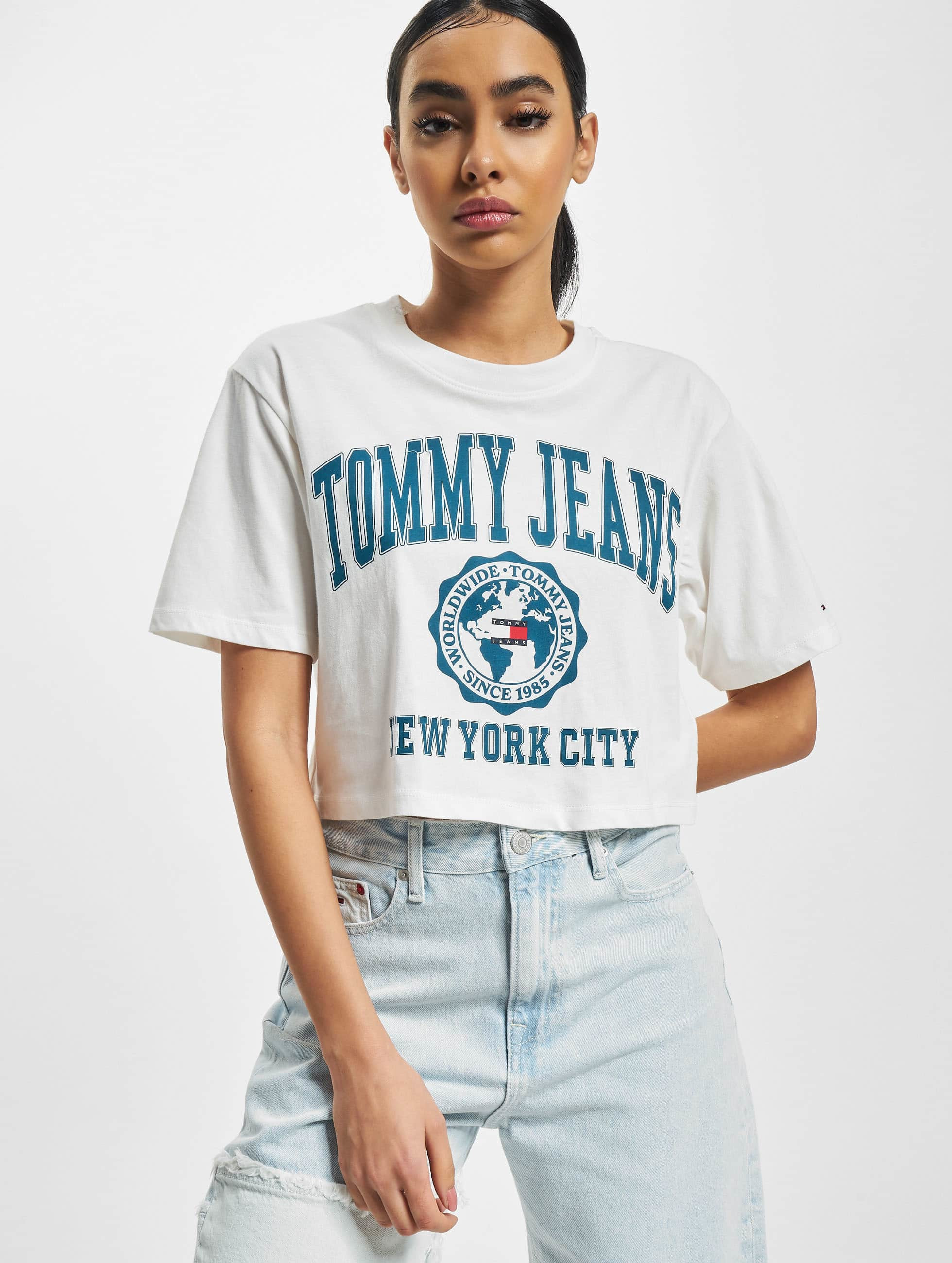Enumerate Forskellige konkurrence Tommy Jeans Overwear / T-Shirt Super Crop College Logo in beige 976577