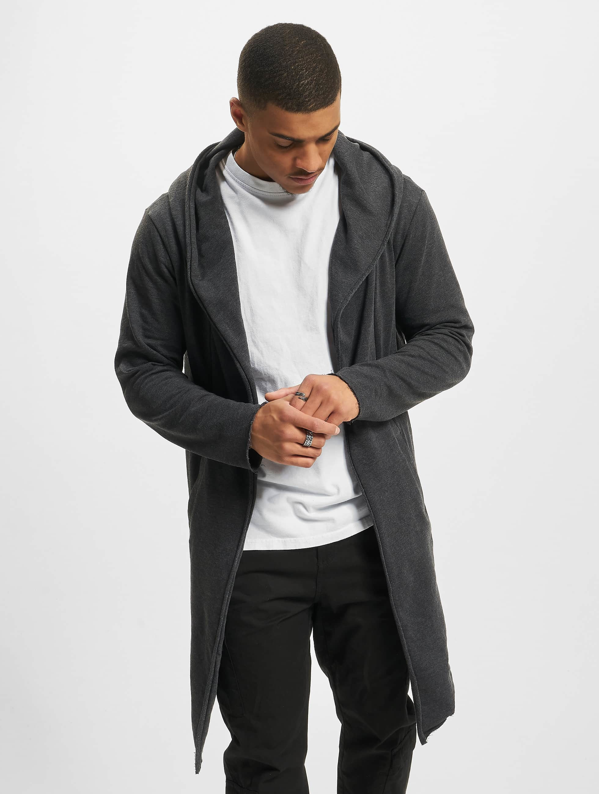 Urban Classics Haut / Cardigan Long Hooded en gris