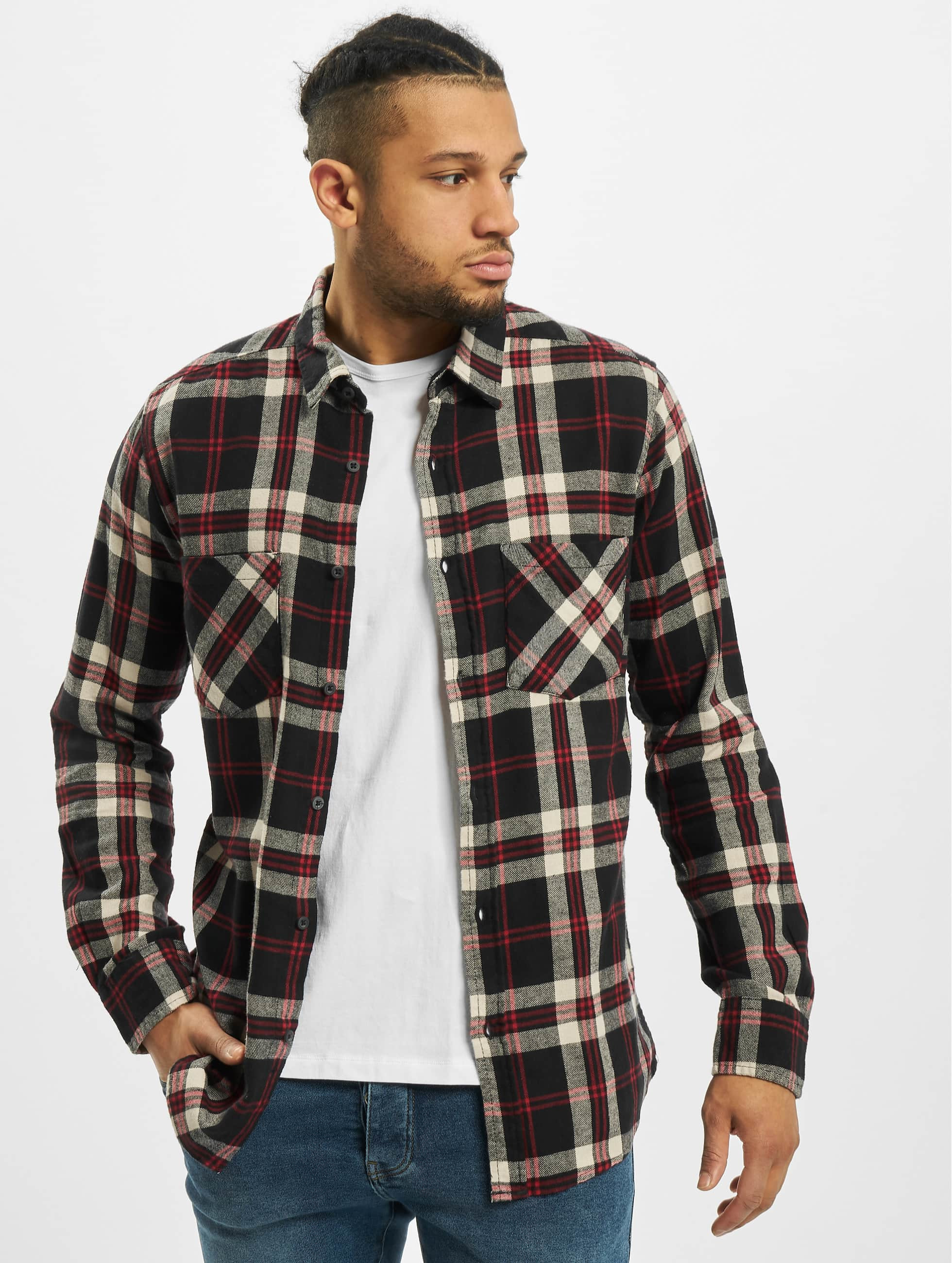 Urban Classics Checked Flanell 3 noir Chemise homme
