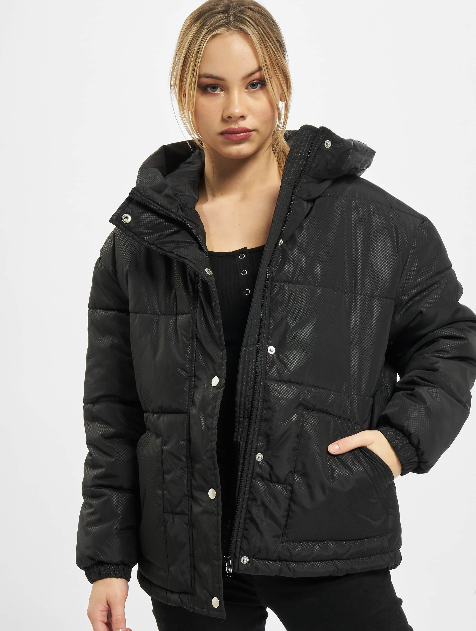 groep Renderen Leuk vinden Urban Classics jas / Gewatteerde jassen Ladies Oversized Hooded in zwart  799571