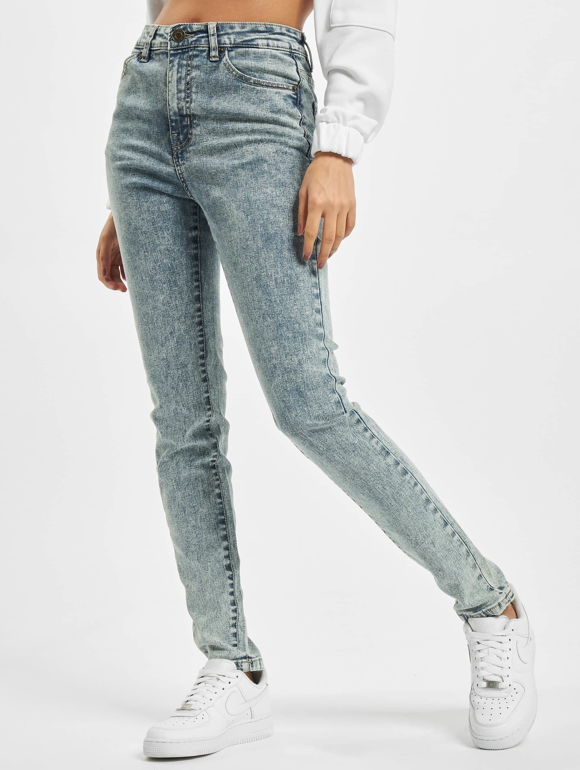 Matematisk USA Udholde Urban Classics Jeans / Højtaljede bukser Ladies i blå 799386