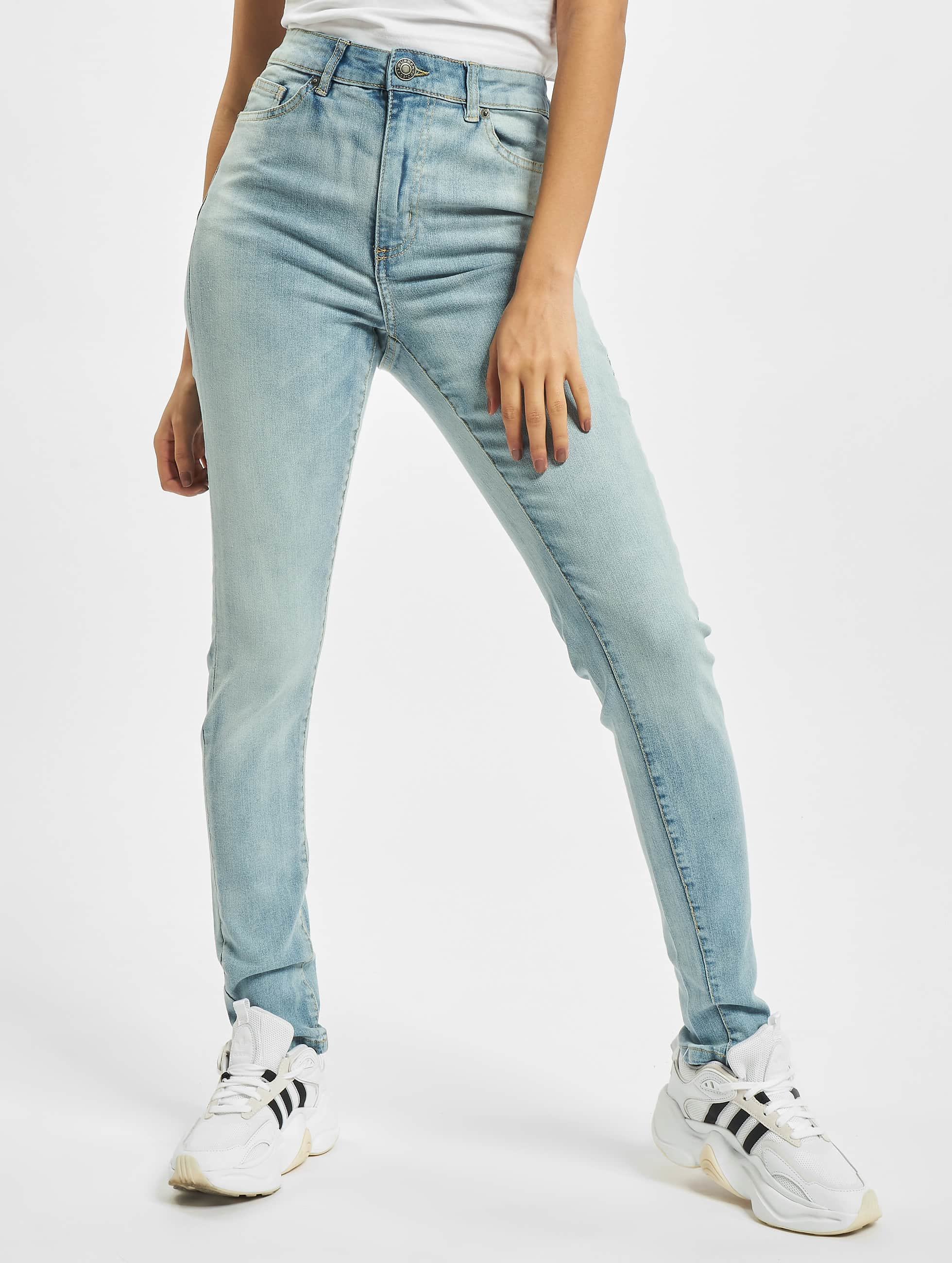dal Målestok fad Urban Classics Jeans / Højtaljede bukser Ladies High Waist i blå 800904