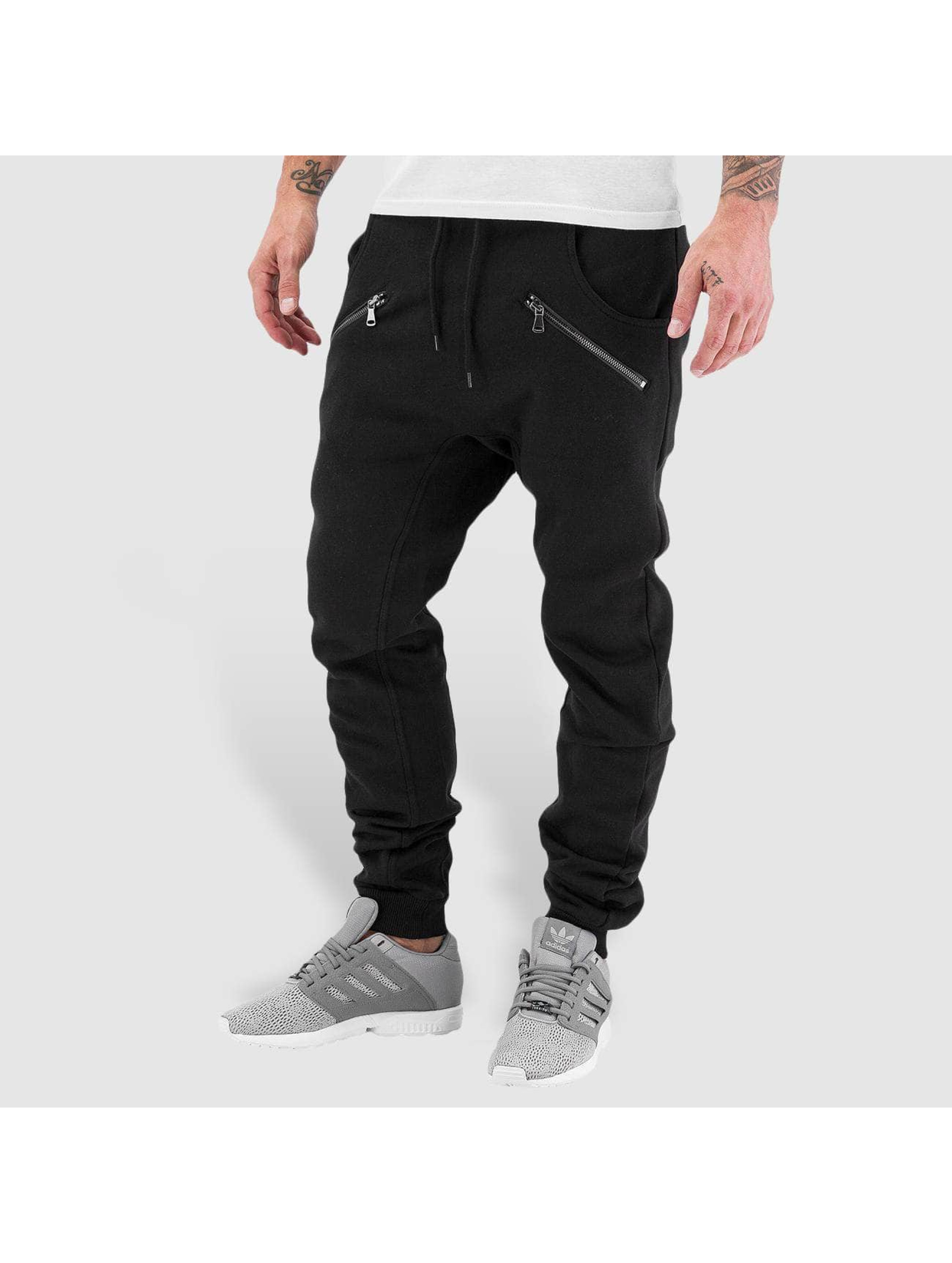 Urban Classics Pantalon / Jogging Zip Deep Crotch en noir