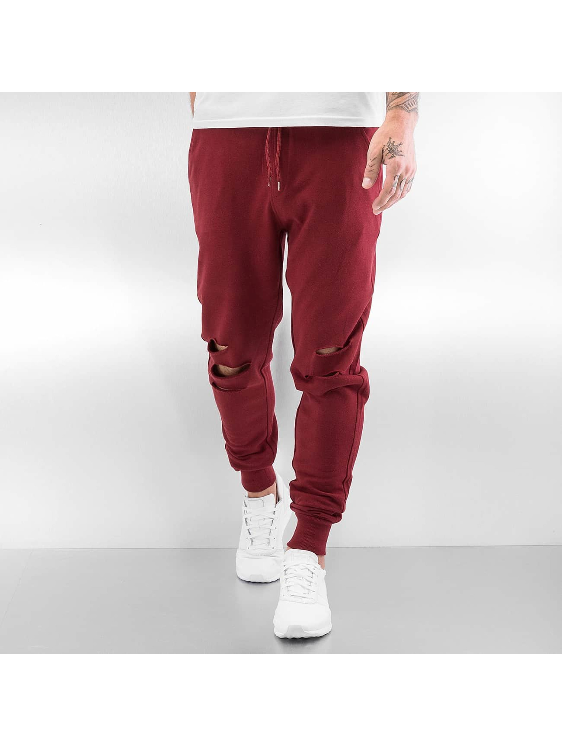  Urban Classics Pantalon / Jogging Cutted Terry en rouge