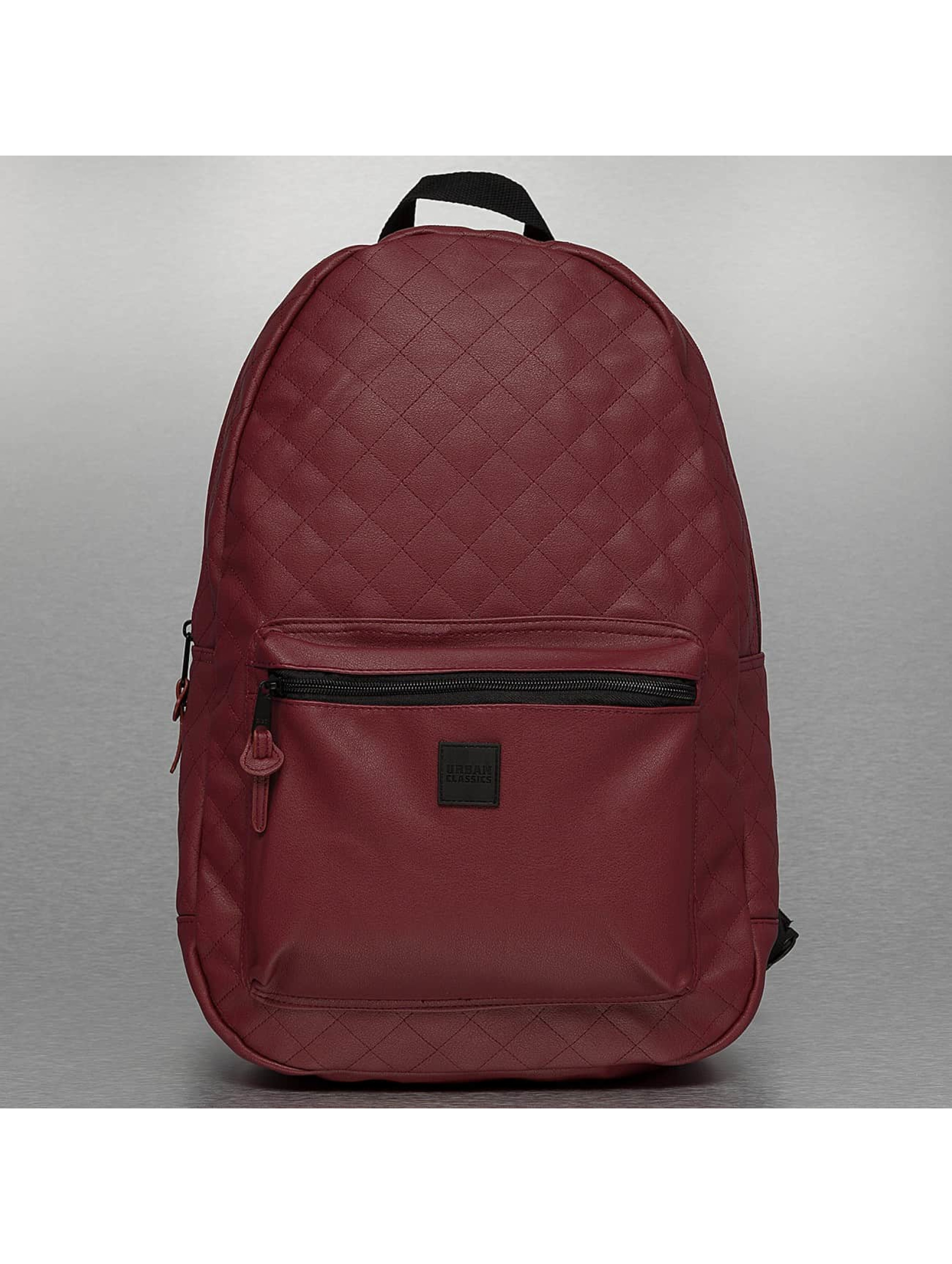 Urban Classics Accessoires / Sac à Dos Diamond Quilt Leather Imitation en rouge
