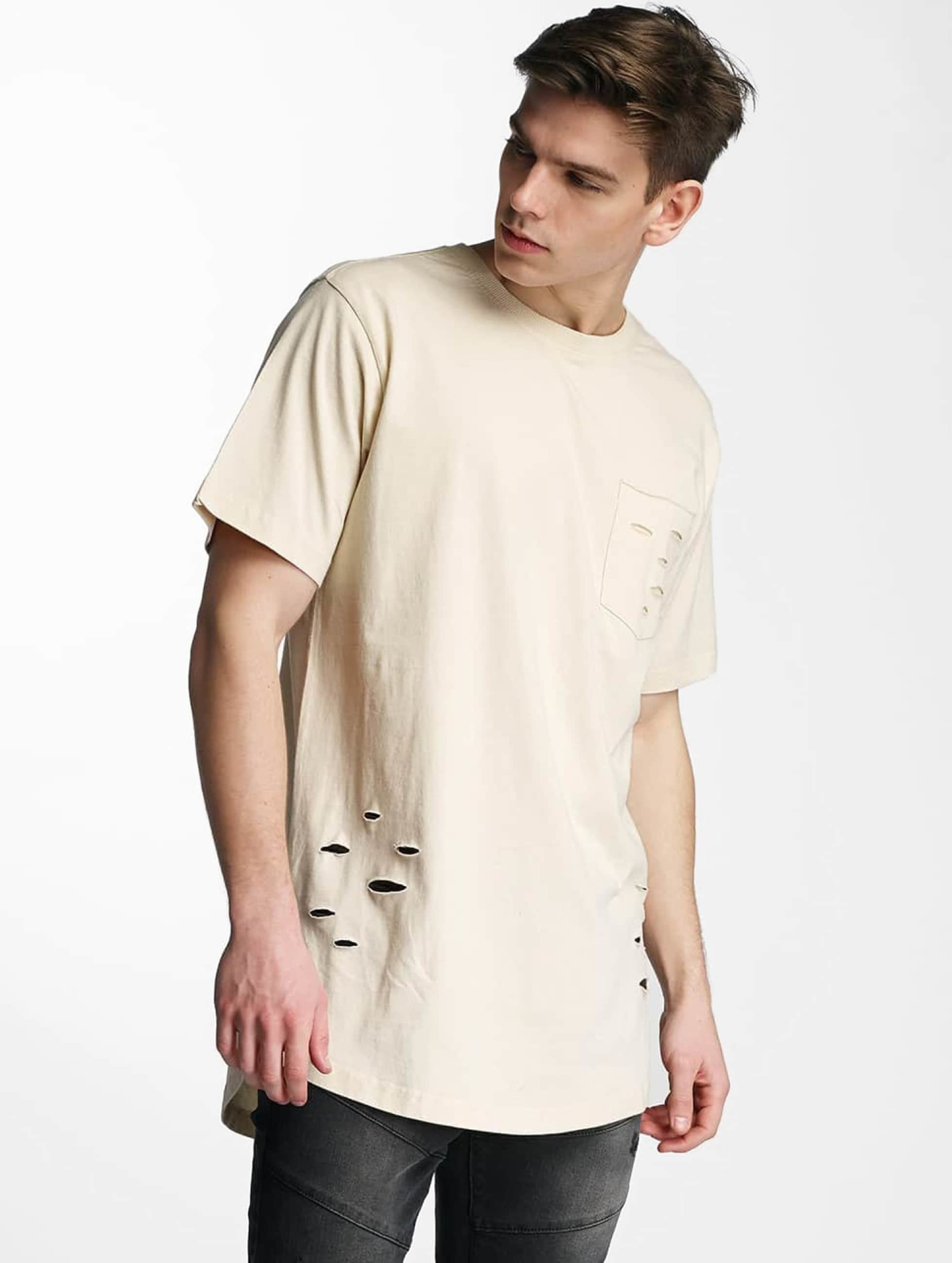 Urban Classics Haut / T-Shirt Ripped en beige