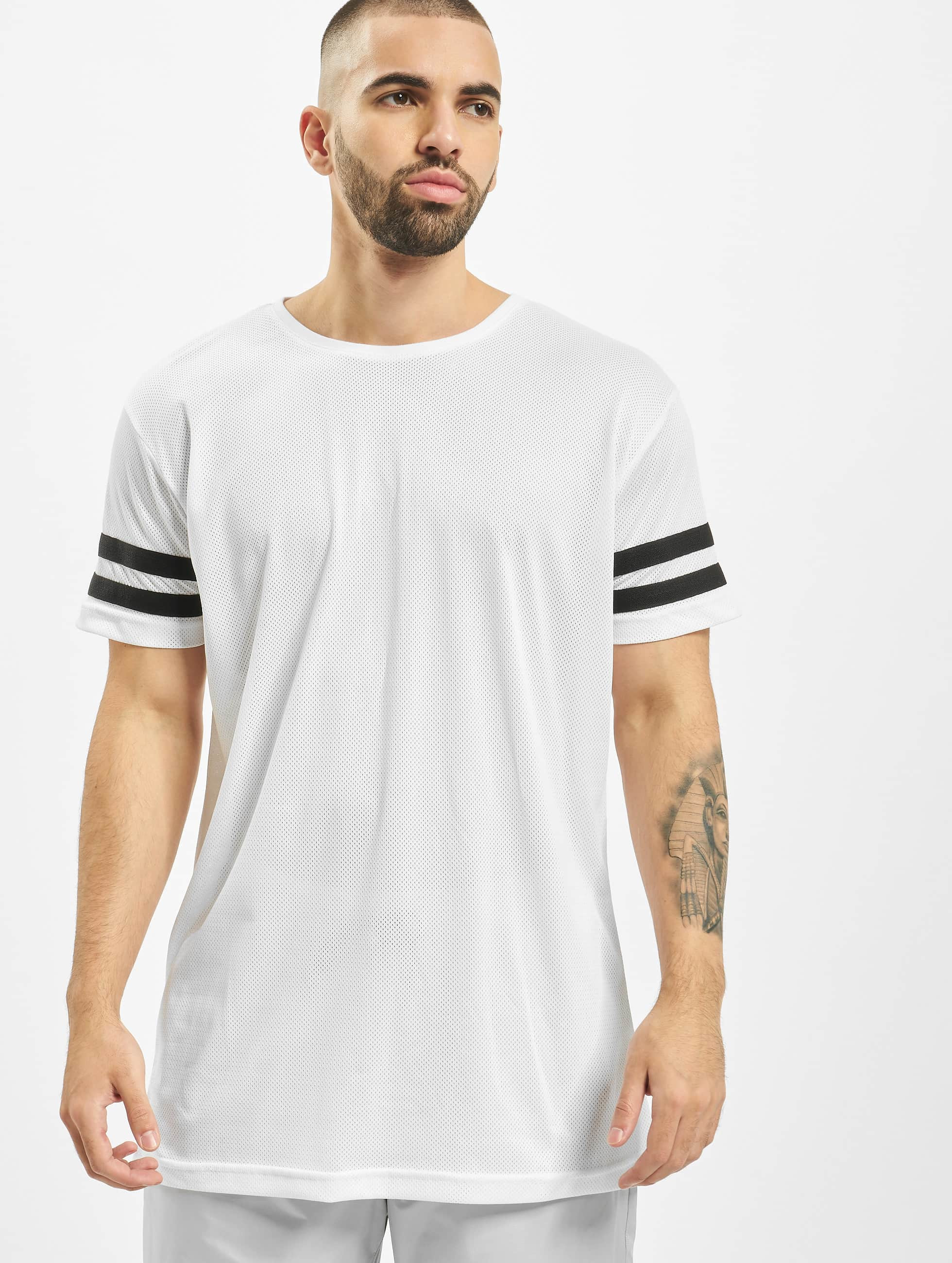 Urban Classics Stripe Mesh blanc T-Shirt homme