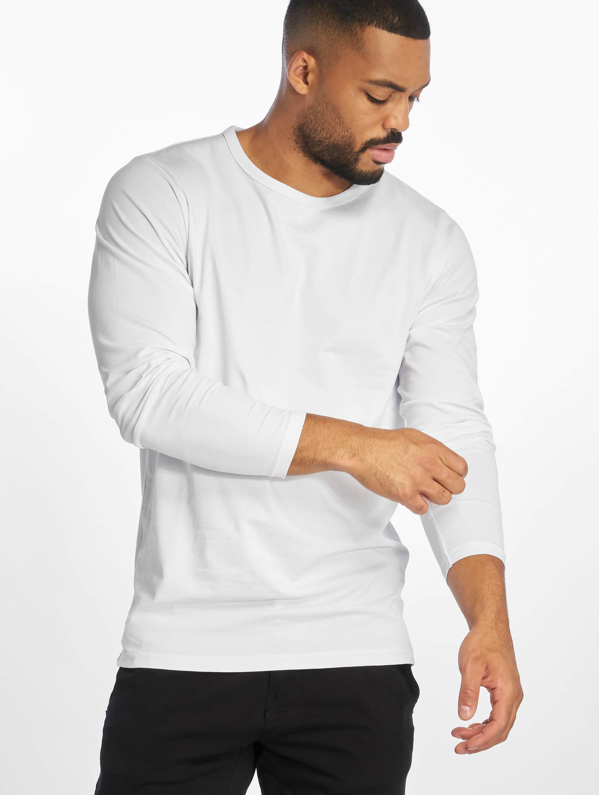 Urban Classics Haut / T-Shirt manches longues Fitted Stretch en blanc