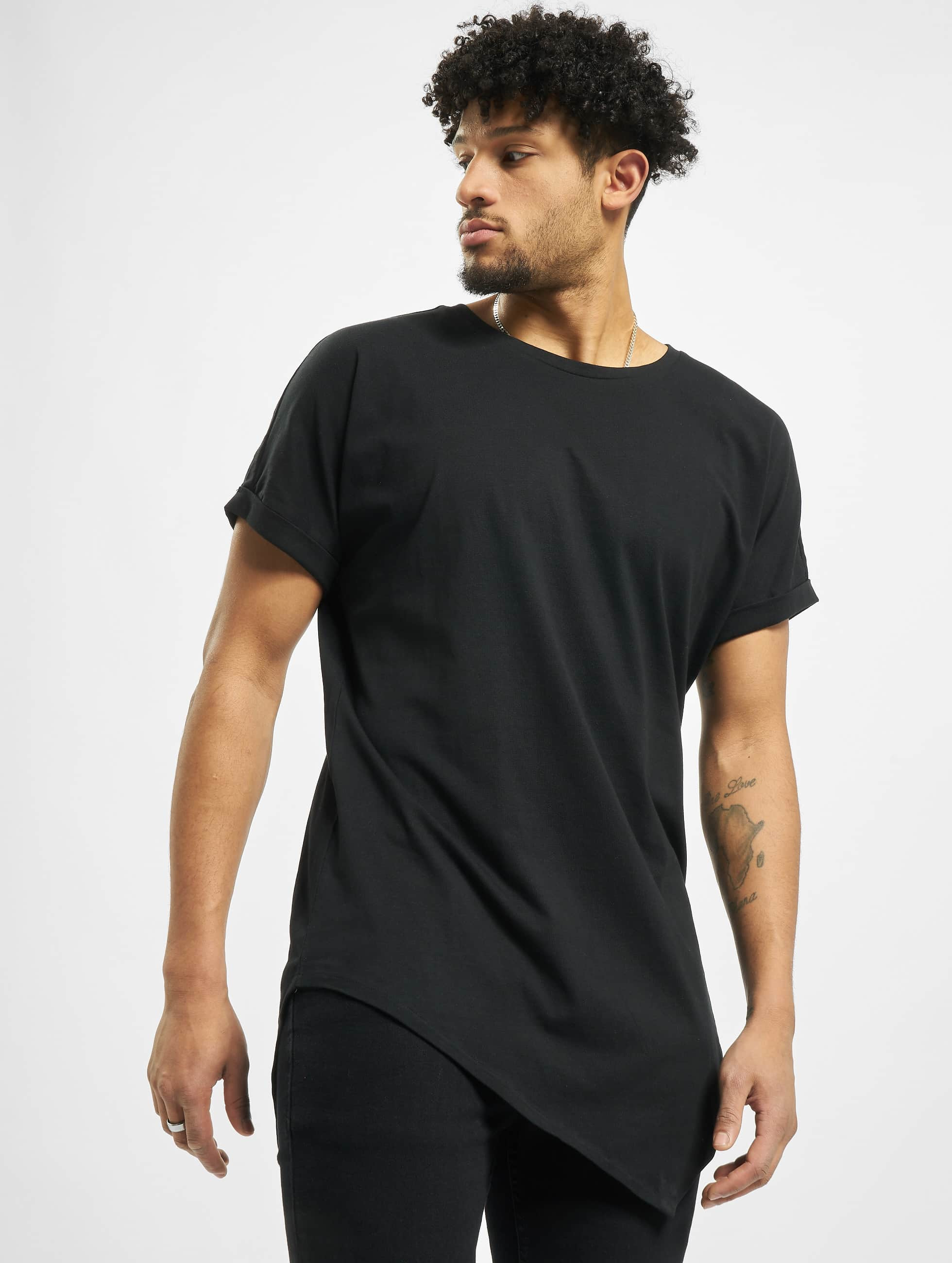Urban Classics Haut / T-Shirt Asymetric Long en noir