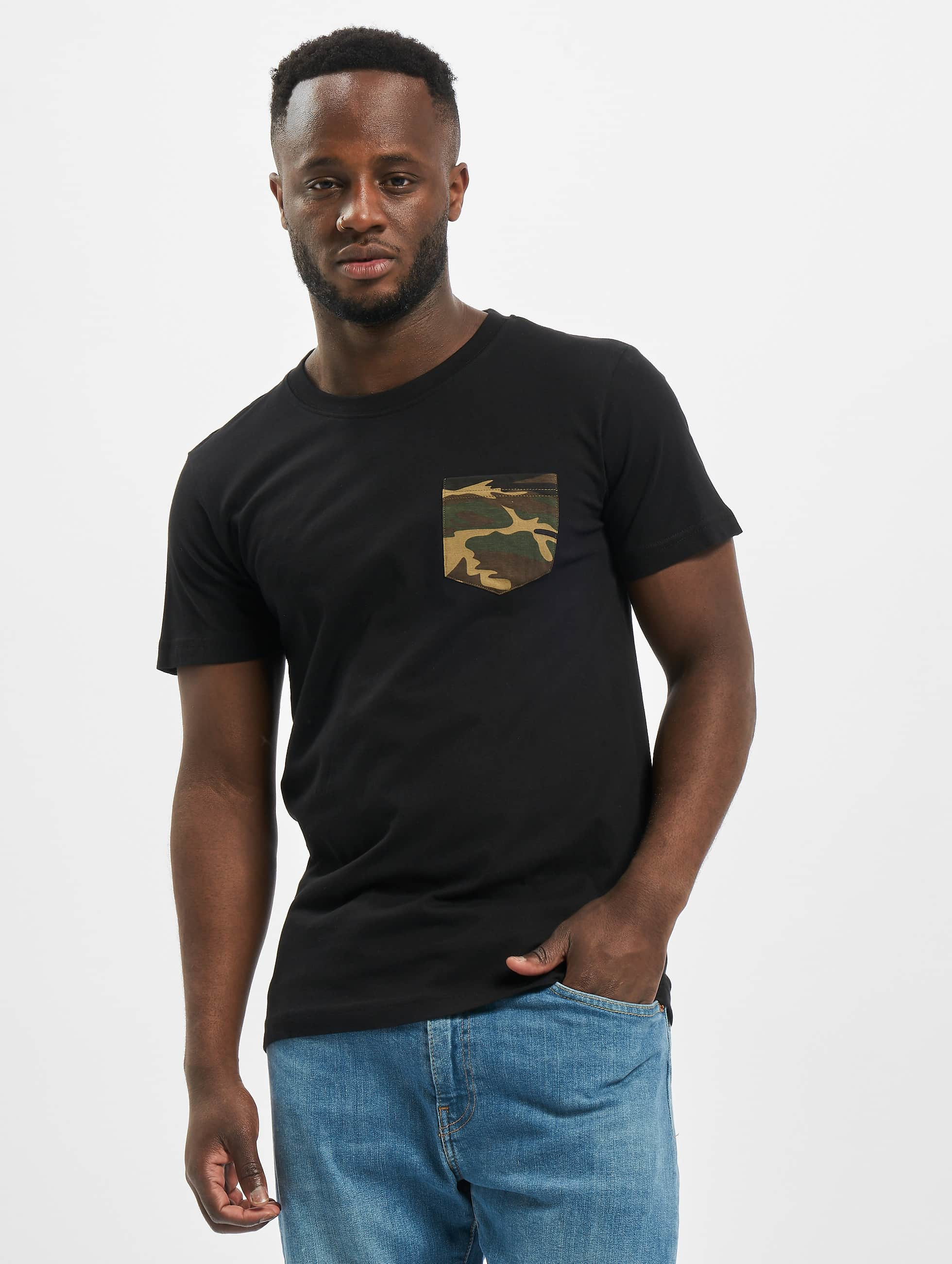 Urban Classics heren t-shirt Camo Pocket - zwart
