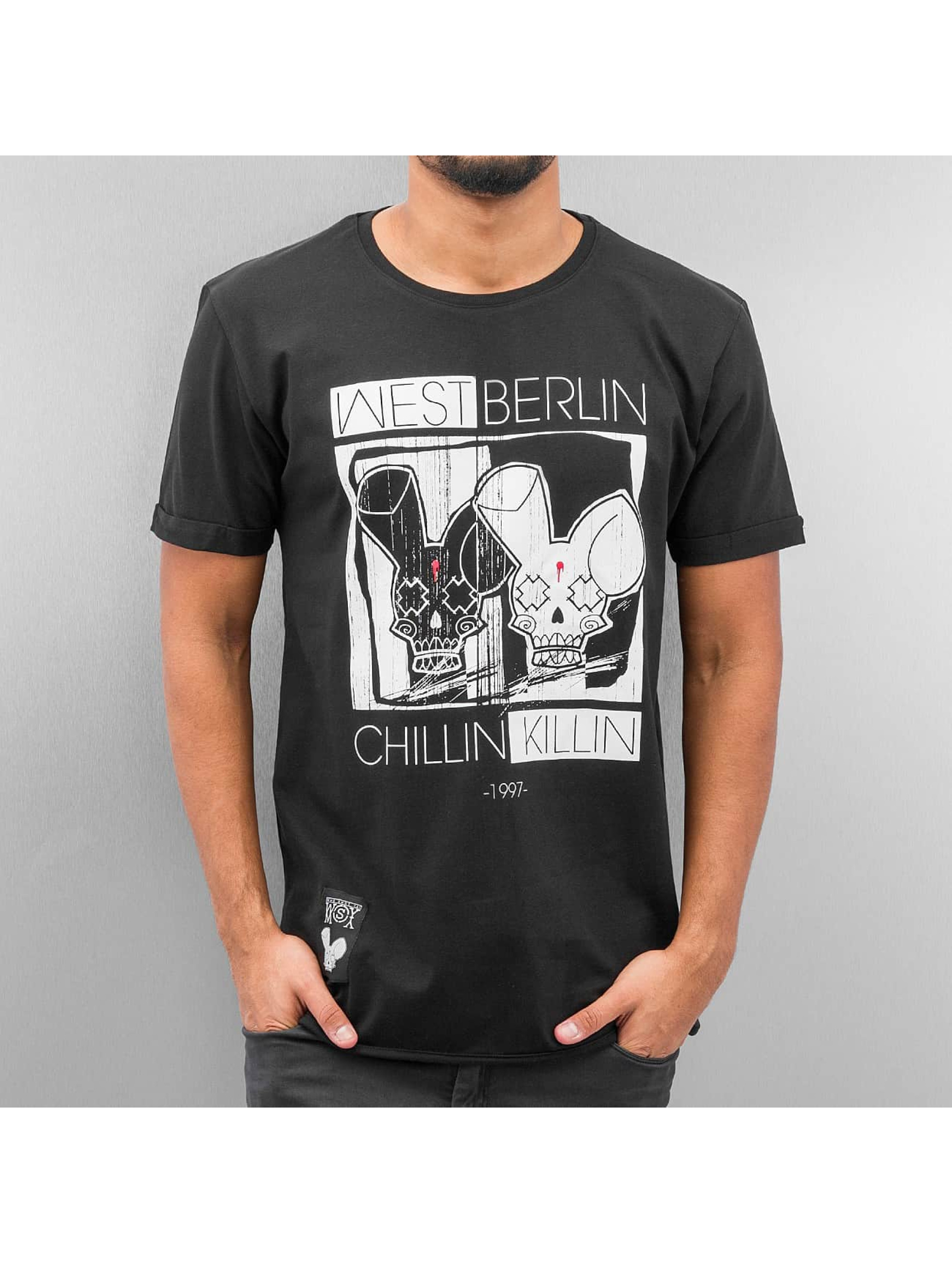 Who Shot Ya? Haut / T-Shirt Chillin-Killin en noir