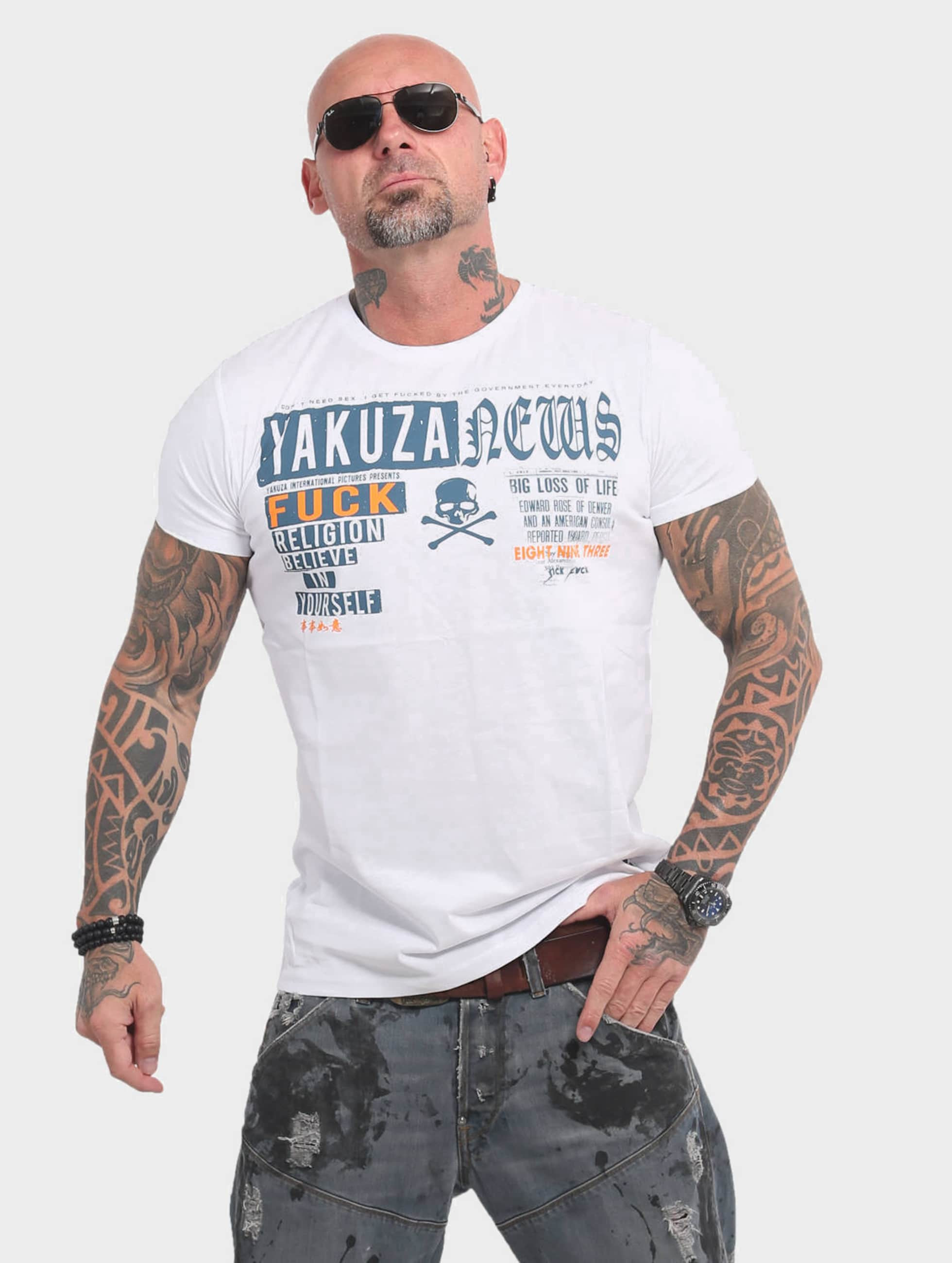 Neues Yakuza Herren Boxing Club T-Shirt Weiß 