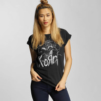 Merchcode bovenstuk / t-shirt Korn Cracked Glass in zwart