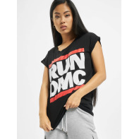  Mister Tee bovenstuk / t-shirt Run DMC Logo in zwart