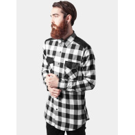 Urban Classics bovenstuk / overhemd Side Zip Leather Shoulder Flanell in zwart