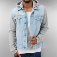 Urban Classics jas / Zomerjas Hooded Denim Fleece in blauw