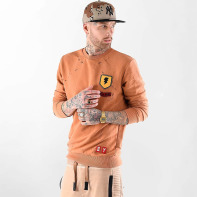 VSCT Clubwear bovenstuk / trui Customized Patch Crew in oranje