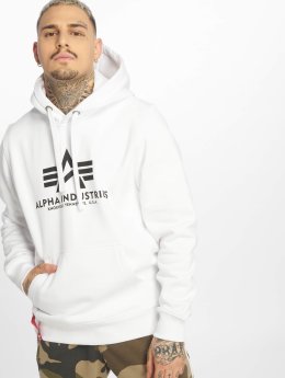 Alpha Industries Bluzy z kapturem Basic bialy