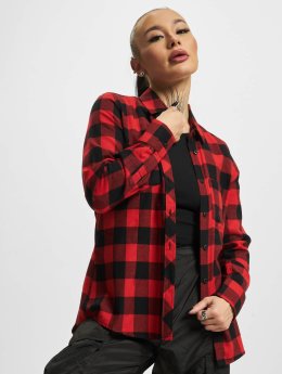 Urban Classics Frauen Hemd Ladies Turnup Checked Flanell in rot
