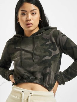 Urban Classics Frauen Hoody Camo Cropped in camouflage