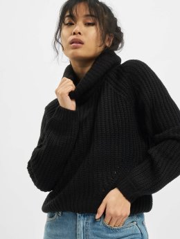 Urban Classics Frauen Pullover Short Turtleneck in schwarz