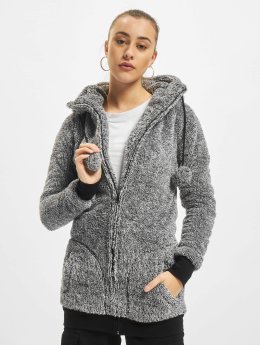 Urban Classics Zip Hoodie Melange Teddy šedá