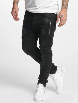 VSCT Clubwear Slim Fit Jeans Thor Slim 7 Pocket with Zips èierna