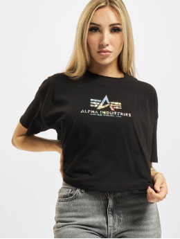 Alpha Industries T-skjorter Basic Print svart