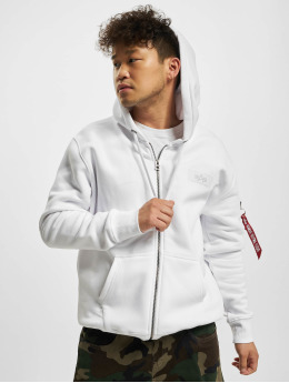 Alpha Industries Zip Hoodie Back Print weiß