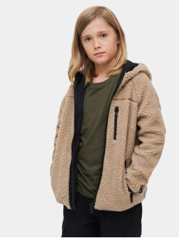 Brandit Transitional Jackets Kids Teddyfleece Hooded beige