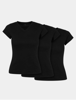 Build Your Brand T-Shirt Ladies Basic 3-Pack schwarz