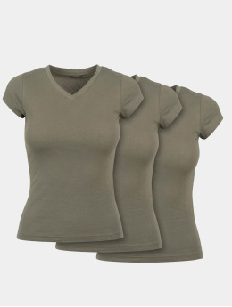 Build Your Brand T-Shirty Ladies Basic 3-Pack  oliwkowy