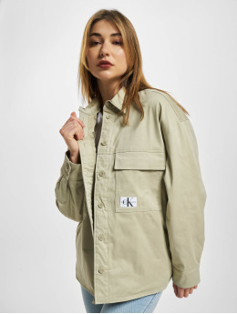 Calvin Klein Hemd Badge Lined beige