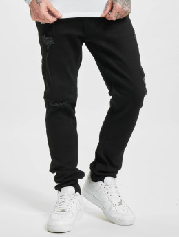 Denim Project Slim Fit Jeans Mr. Red Destroy schwarz