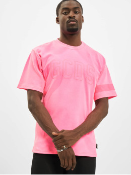 GCDS T-Shirty Fluo Logo pink