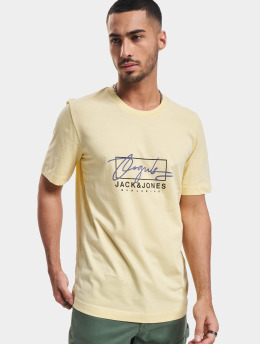 Jack & Jones T-paidat Splash Branding Crew Neck keltainen