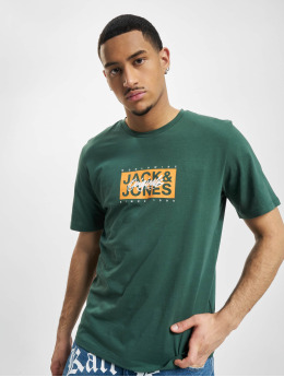 Jack & Jones T-shirts Races Crew Neck grøn