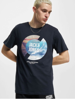 Jack & Jones T-Shirty Tresor Crew Neck niebieski