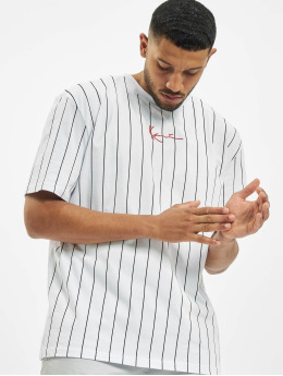 Karl Kani Camiseta Small Signature Pinstripe blanco