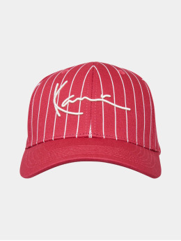 Karl Kani Flexfitted Cap Signature Ziczac Pinstripe rot