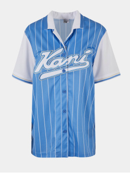 Karl Kani Koszule Varsity Block Pinstripe Baseball niebieski