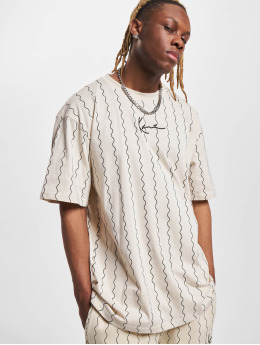 Karl Kani T-Shirt Small Signature Ziczac Pinstripe  weiß
