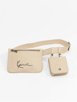Karl Kani Tasche Metal Signature Fake Leather Multipocket beige
