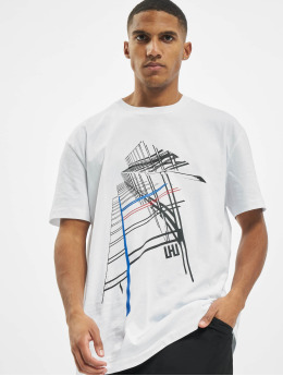 Les Hommes T-Shirty Graphic City  bialy